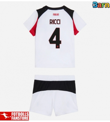 AC Milan Samuele Ricci #4 Bortatröja Barn 2025-26 Kortärmad (+ Korta byxor)