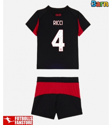 AC Milan Samuele Ricci #4 Hemmatröja Barn 2025-26 Kortärmad (+ Korta byxor)