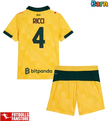 AC Milan Samuele Ricci #4 Tredje Tröja Barn 2025-26 Kortärmad (+ Korta byxor)