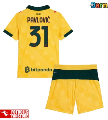 AC Milan Strahinja Pavlovic #31 Tredje Tröja Barn 2025-26 Kortärmad (+ Korta byxor)