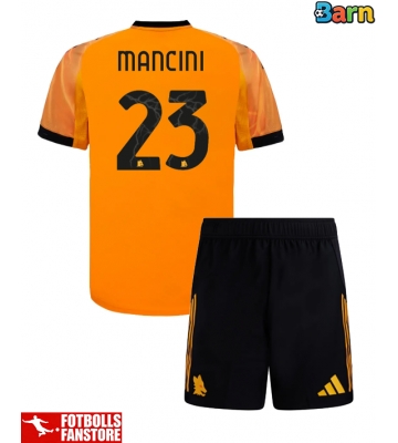 AS Roma Gianluca Mancini #23 Bortatröja Barn 2025-26 Kortärmad (+ Korta byxor)