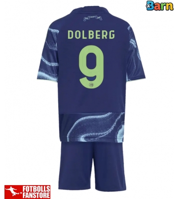 Ajax Kasper Dolberg #9 Bortatröja Barn 2025-26 Kortärmad (+ Korta byxor)