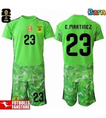 Argentina Emiliano Martinez #23 Målvakt Bortatröja Barn VM 2026 Kortärmad (+ Korta byxor)