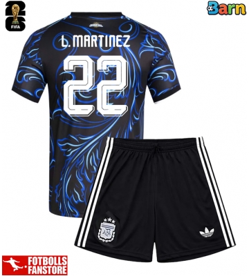 Argentina Lautaro Martinez #22 Bortatröja Barn VM 2026 Kortärmad (+ Korta byxor)