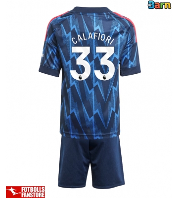 Arsenal Riccardo Calafiori #33 Bortatröja Barn 2025-26 Kortärmad (+ Korta byxor)