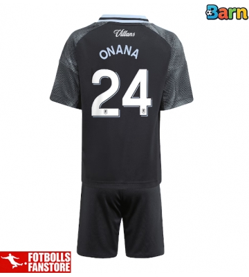 Aston Villa Amadou Onana #24 Bortatröja Barn 2025-26 Kortärmad (+ Korta byxor)