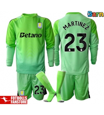 Aston Villa Emiliano Martinez #23 Målvakt Bortatröja Barn 2025-26 Långärmad (+ Korta byxor)