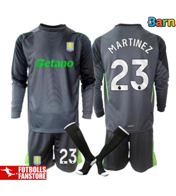 Aston Villa Emiliano Martinez #23 Målvakt Hemmatröja Barn 2025-26 Långärmad (+ Korta byxor)