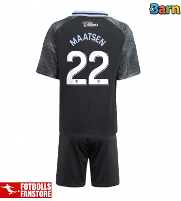 Aston Villa Ian Maatsen #22 Bortatröja Barn 2025-26 Kortärmad (+ Korta byxor)
