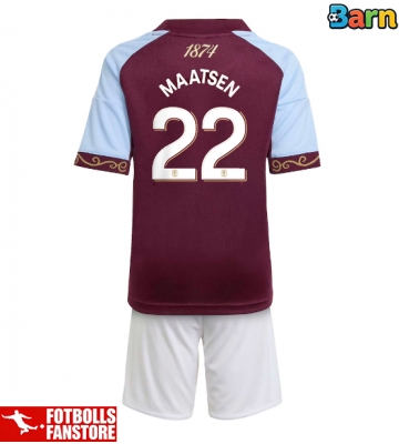 Aston Villa Ian Maatsen #22 Hemmatröja Barn 2025-26 Kortärmad (+ Korta byxor)