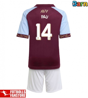 Aston Villa Pau Torres #14 Hemmatröja Barn 2025-26 Kortärmad (+ Korta byxor)