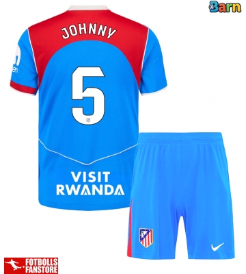 Atletico Madrid Johnny Cardoso #5 Tredje Tröja Barn 2025-26 Kortärmad (+ Korta byxor)