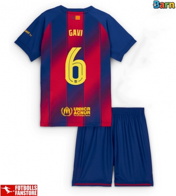 Barcelona Paez Gavi #6 Hemmatröja Barn 2025-26 Kortärmad (+ Korta byxor)