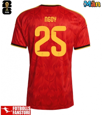 Belgien Nathan Ngoy #25 Hemmatröja VM 2026 Kortärmad