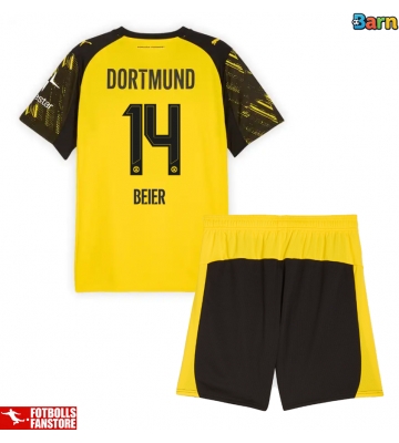 Borussia Dortmund Maximilian Beier #14 Hemmatröja Barn 2025-26 Kortärmad (+ Korta byxor)