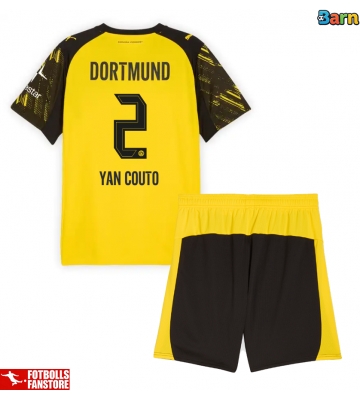 Borussia Dortmund Yan Couto #2 Hemmatröja Barn 2025-26 Kortärmad (+ Korta byxor)