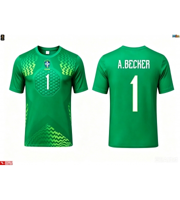 Brasilien Alisson Becker #1 Målvakt Bortatröja VM 2026 Kortärmad