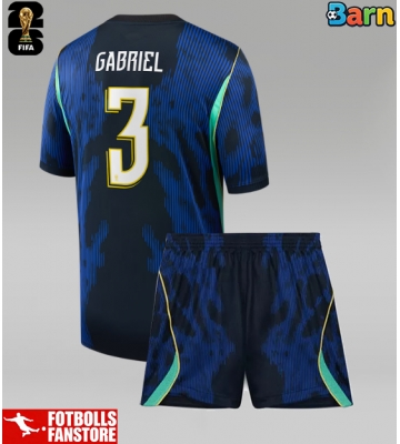 Brasilien Gabriel Magalhaes #3 Bortatröja Barn VM 2026 Kortärmad (+ Korta byxor)