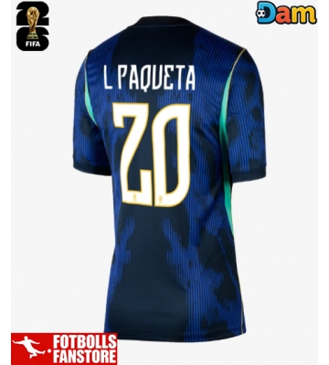 Brasilien Lucas Paqueta #20 Bortatröja Dam VM 2026 Kortärmad