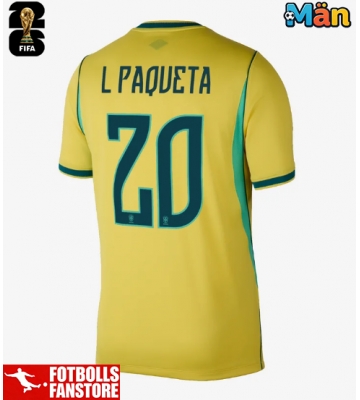 Brasilien Lucas Paqueta #20 Hemmatröja VM 2026 Kortärmad