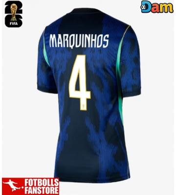 Brasilien Marquinhos #4 Bortatröja Dam VM 2026 Kortärmad