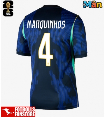 Brasilien Marquinhos #4 Bortatröja VM 2026 Kortärmad