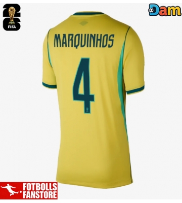 Brasilien Marquinhos #4 Hemmatröja Dam VM 2026 Kortärmad