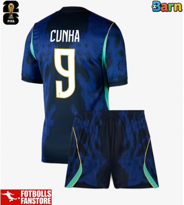Brasilien Matheus Cunha #9 Bortatröja Barn VM 2026 Kortärmad (+ Korta byxor)