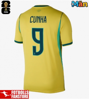 Brasilien Matheus Cunha #9 Hemmatröja VM 2026 Kortärmad