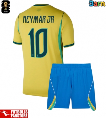 Brasilien Neymar Jr #10 Hemmatröja Barn VM 2026 Kortärmad (+ Korta byxor)
