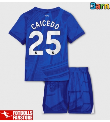 Chelsea Moises Caicedo #25 Hemmatröja Barn 2025-26 Kortärmad (+ Korta byxor)