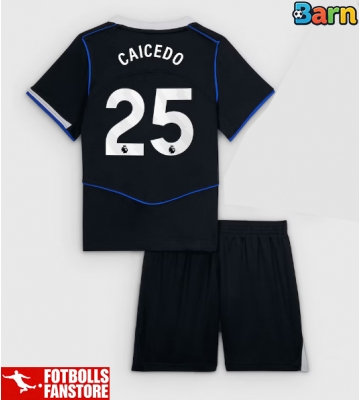 Chelsea Moises Caicedo #25 Tredje Tröja Barn 2025-26 Kortärmad (+ Korta byxor)