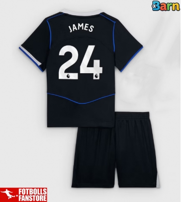 Chelsea Reece James #24 Tredje Tröja Barn 2025-26 Kortärmad (+ Korta byxor)