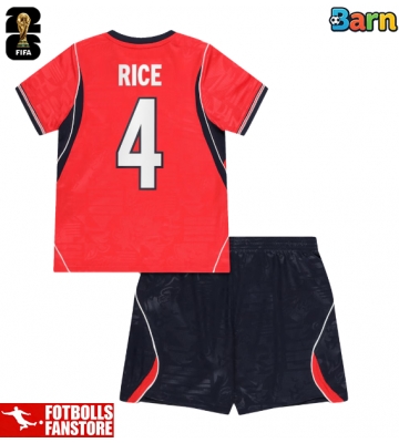 England Declan Rice #4 Bortatröja Barn VM 2026 Kortärmad (+ Korta byxor)