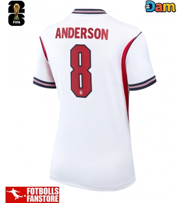 England Elliot Anderson #8 Hemmatröja Dam VM 2026 Kortärmad