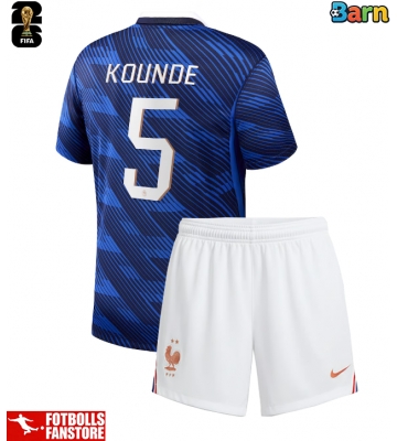 Frankrike Jules Kounde #5 Hemmatröja Barn VM 2026 Kortärmad (+ Korta byxor)