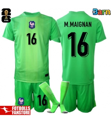 Frankrike Mike Maignan #16 Målvakt Bortatröja Barn VM 2026 Kortärmad (+ Korta byxor)