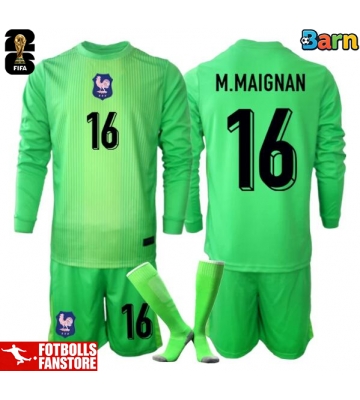 Frankrike Mike Maignan #16 Målvakt Bortatröja Barn VM 2026 Långärmad (+ Korta byxor)