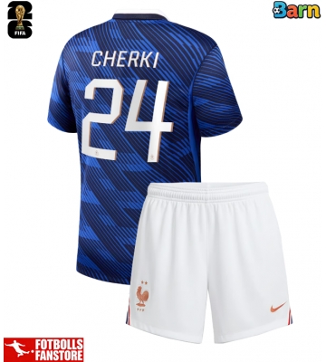 Frankrike Rayan Cherki #24 Hemmatröja Barn VM 2026 Kortärmad (+ Korta byxor)