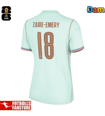 Frankrike Warren Zaire-Emery #18 Bortatröja Dam VM 2026 Kortärmad