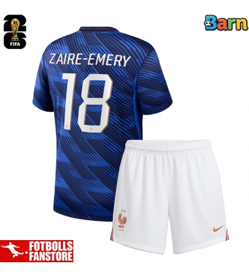 Frankrike Warren Zaire-Emery #18 Hemmatröja Barn VM 2026 Kortärmad (+ Korta byxor)