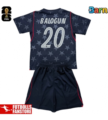 Förenta stater Folarin Balogun #20 Bortatröja Barn VM 2026 Kortärmad (+ Korta byxor)