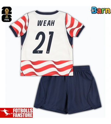 Förenta stater Timothy Weah #21 Hemmatröja Barn VM 2026 Kortärmad (+ Korta byxor)
