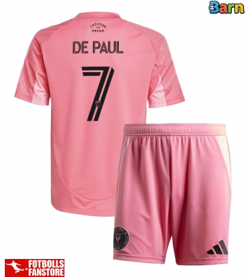 Inter Miami Rodrigo De Paul #7 Hemmatröja Barn 2025-26 Kortärmad (+ Korta byxor)
