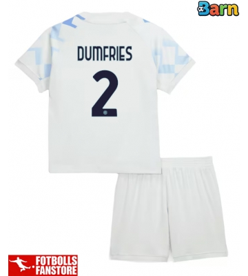 Inter Milan Denzel Dumfries #2 Bortatröja Barn 2025-26 Kortärmad (+ Korta byxor)