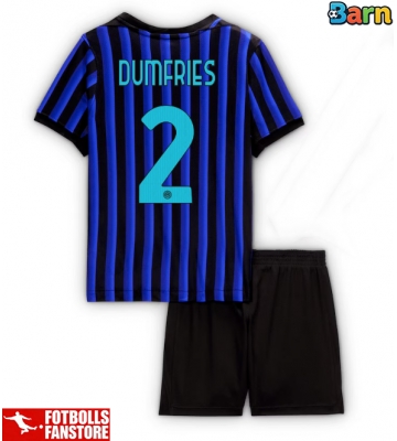 Inter Milan Denzel Dumfries #2 Hemmatröja Barn 2025-26 Kortärmad (+ Korta byxor)