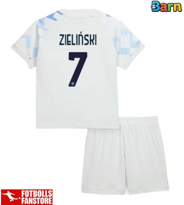 Inter Milan Piotr Zielinski #7 Bortatröja Barn 2025-26 Kortärmad (+ Korta byxor)