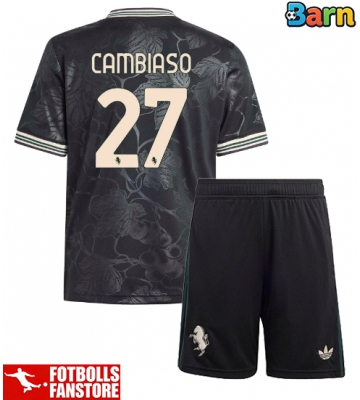 Juventus Andrea Cambiaso #27 Tredje Tröja Barn 2025-26 Kortärmad (+ Korta byxor)