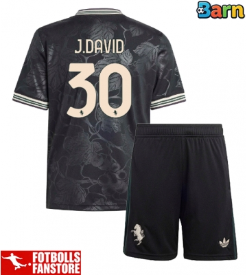 Juventus Jonathan David #30 Tredje Tröja Barn 2025-26 Kortärmad (+ Korta byxor)