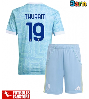 Juventus Khephren Thuram #19 Bortatröja Barn 2025-26 Kortärmad (+ Korta byxor)